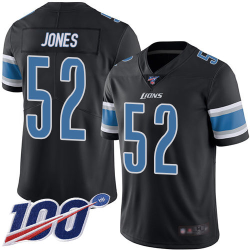 Detroit Lions Limited Black Men Christian Jones Jersey NFL Football #52 100th Season Rush Vapor Untouchable->detroit lions->NFL Jersey